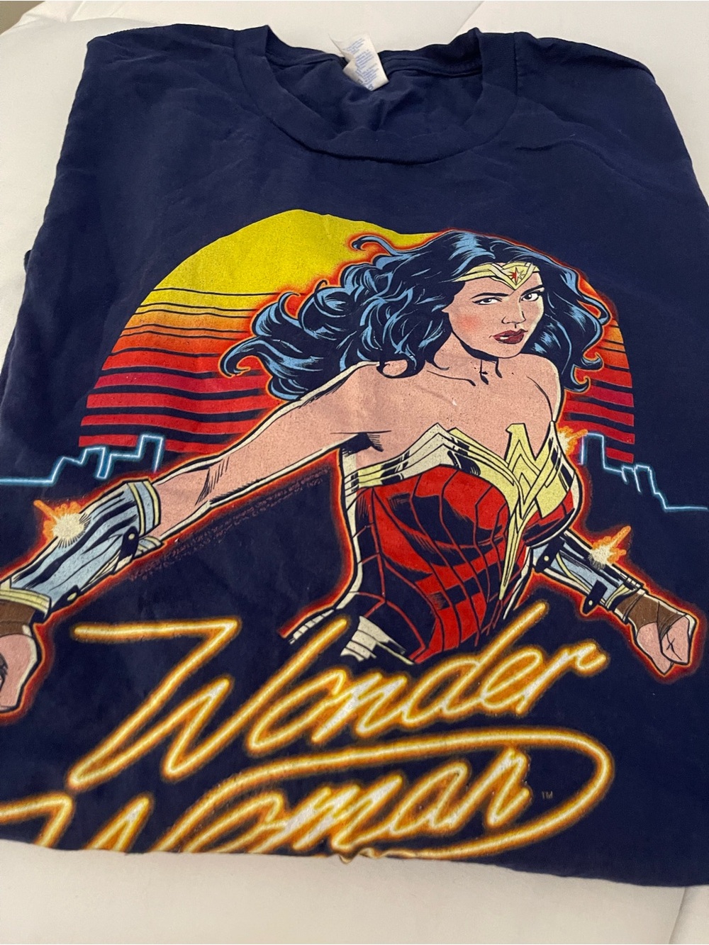 Navy Wonder Woman Graphic Long Sleeve Tee